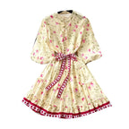 Sweetie Puffy Sleeve Floral Dress