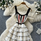 Color Blocking Layered Cake Dress