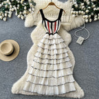 Color Blocking Layered Cake Dress