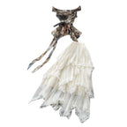Tie-dye Top & Mesh Dress 2Pcs
