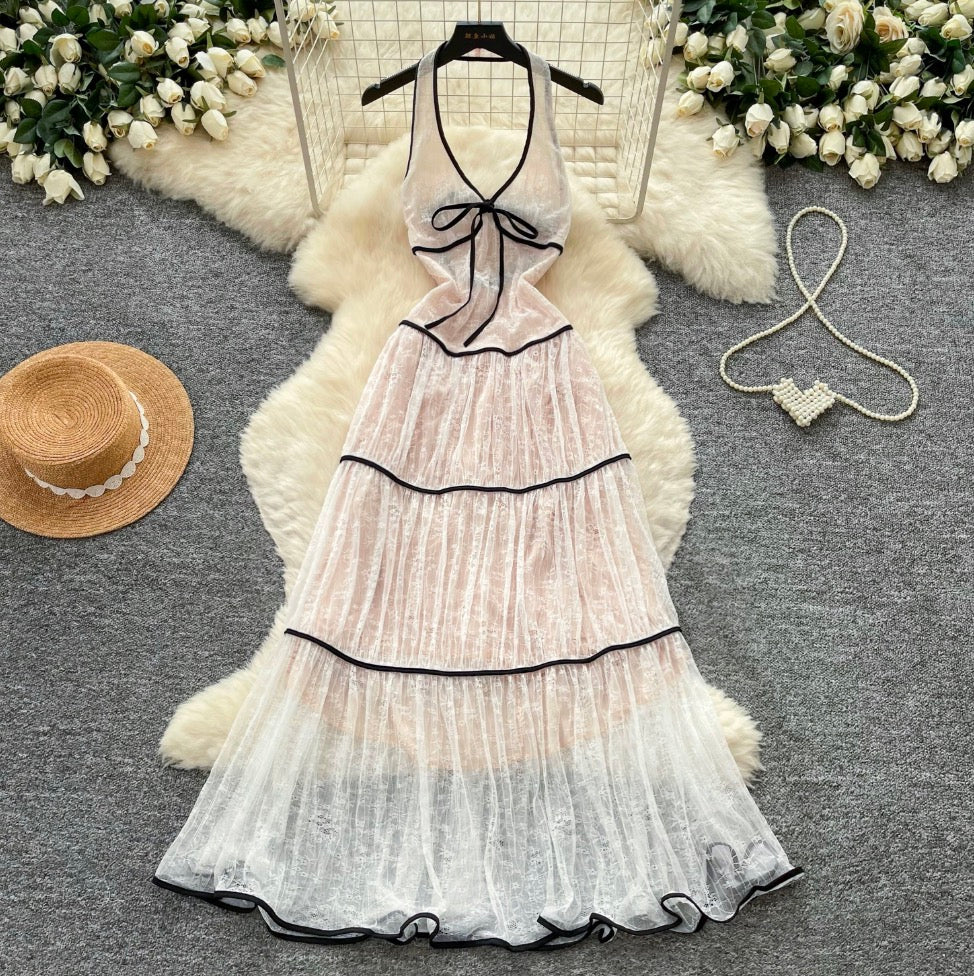 Fairy Backless Layered Halter Dress