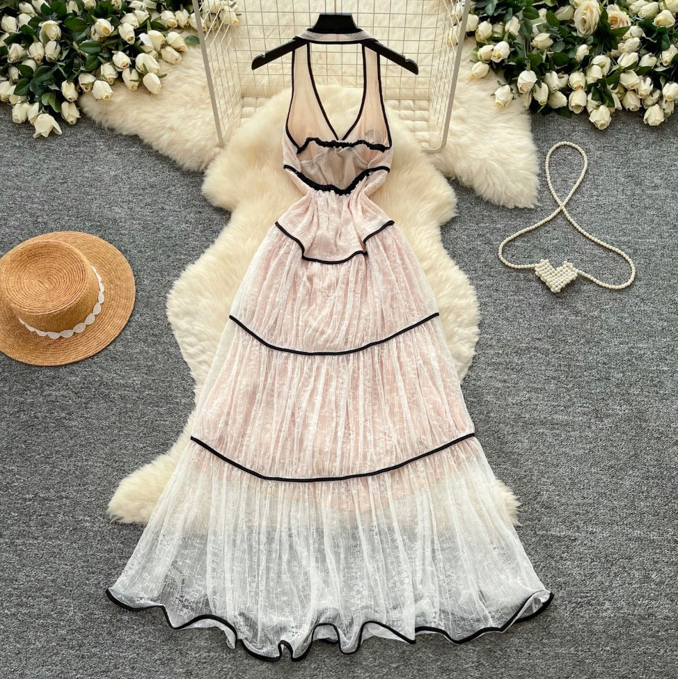 Fairy Backless Layered Halter Dress