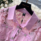 French Style Lace Shirt Dress