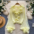 French Style Ruffled Chiffon Top