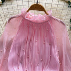 Sweetie Beaded Ruffled Chiffon Top