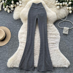 Striped Print Stretchy Casual Pants