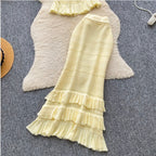 Knitted Vest & Pleated Skirt 2Pcs