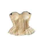 Apricot Lace Patchwork Bustier Top