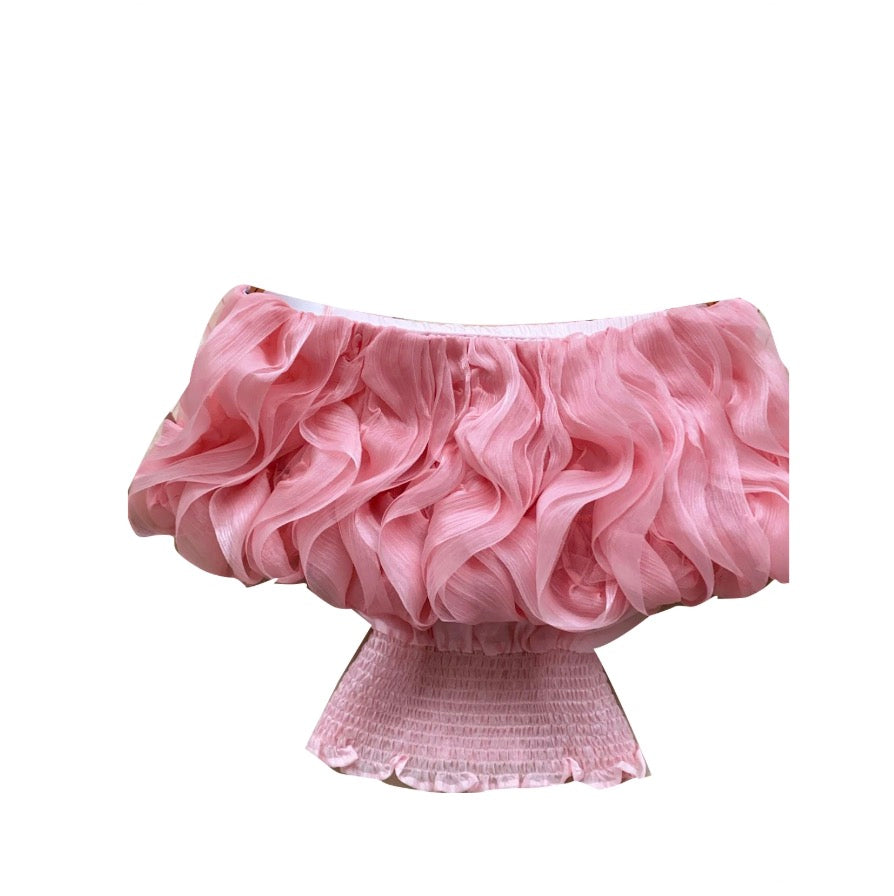 Sweetie Puffy Sleeve Ruffled Shirt