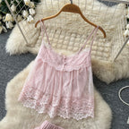 Sweetie Camisole & Cake Skirt Pink 2Pcs