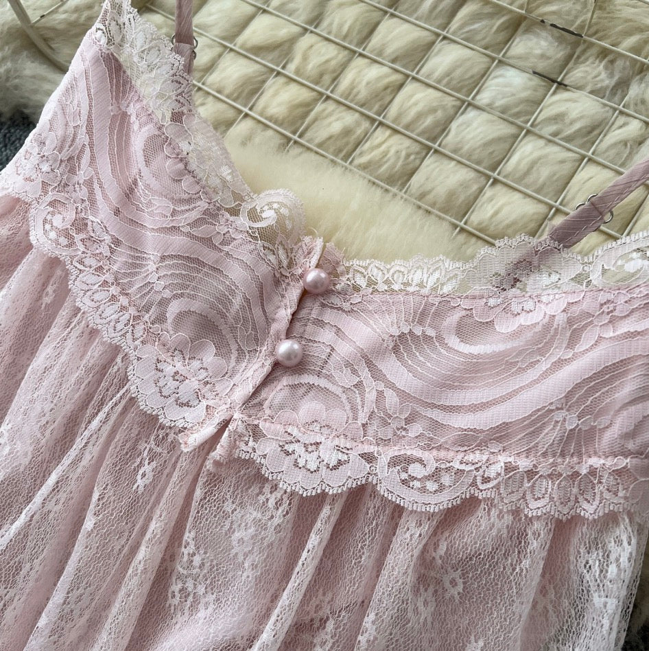 Sweetie Camisole & Cake Skirt Pink 2Pcs