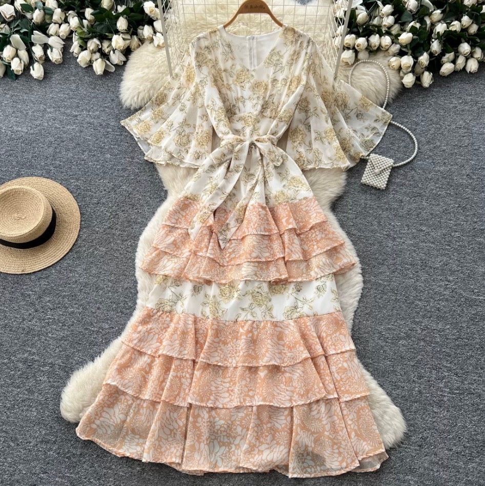 French Style Floral Cake Dress
