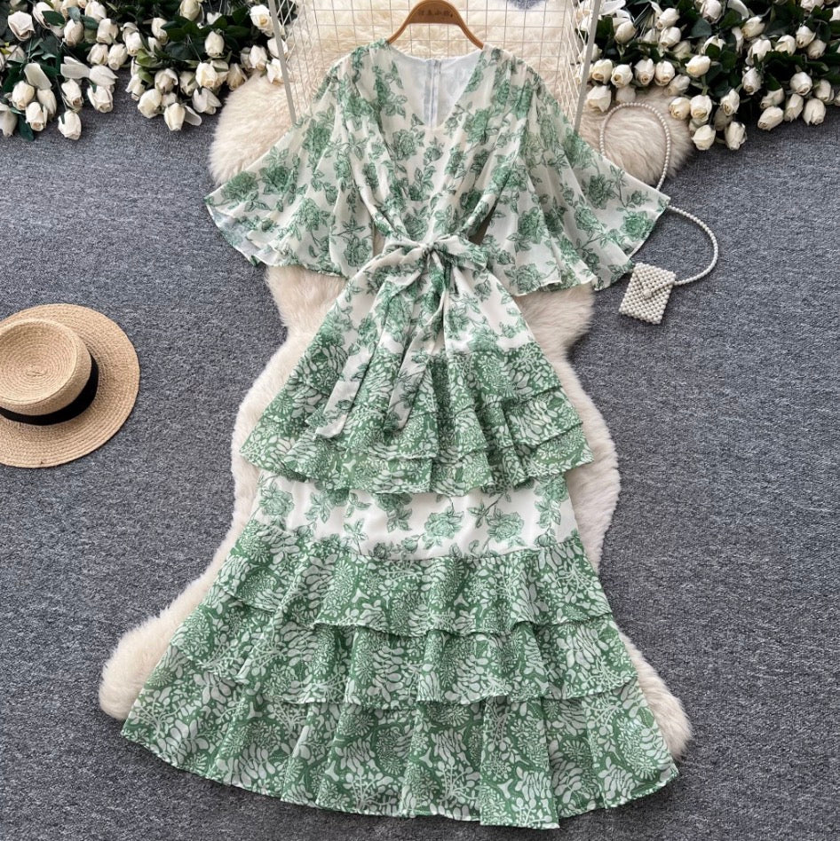 French Style Floral Cake Dress