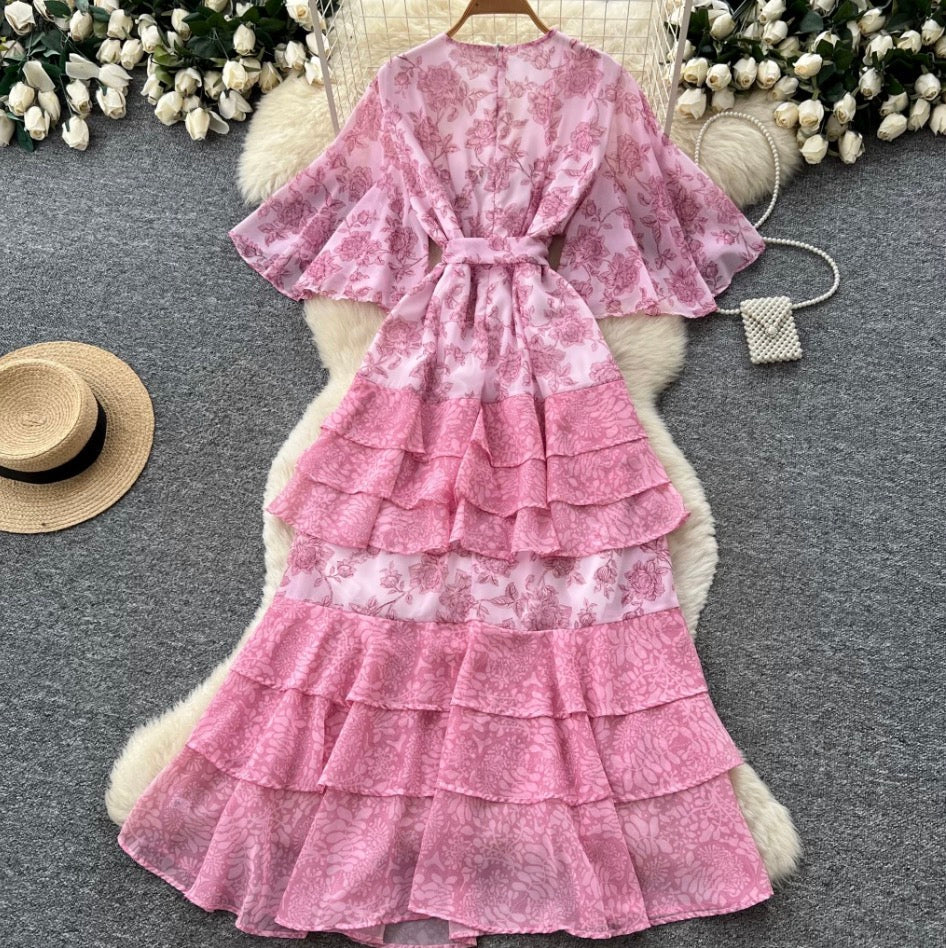 French Style Floral Cake Dress