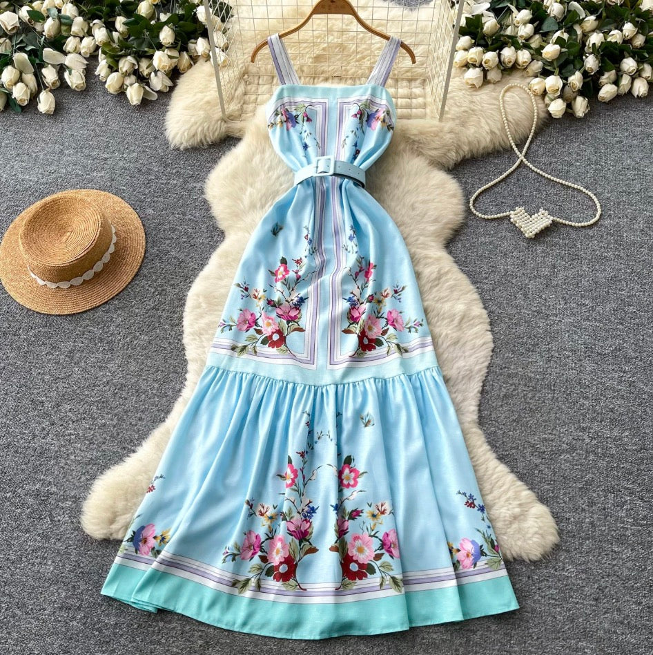 Sweetie Floral Print Vest Dress