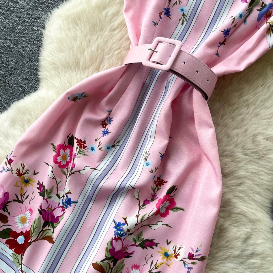 Sweetie Floral Print Vest Dress