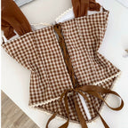 Vintage Plaid Lace Patchwork Camisole