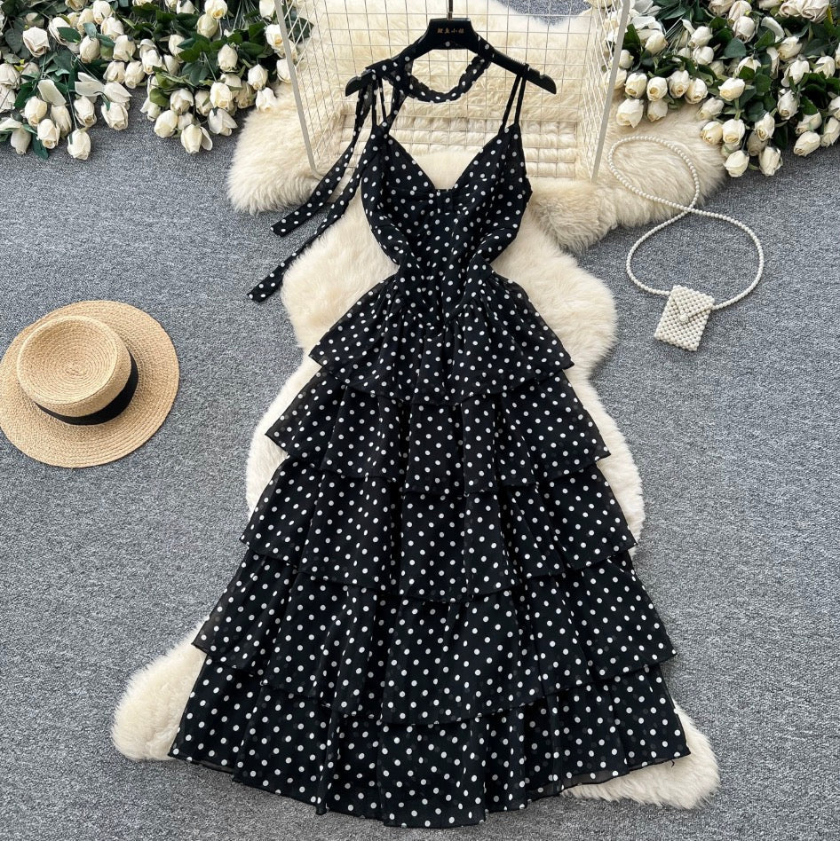 Polka Dot Layered Slip Dress