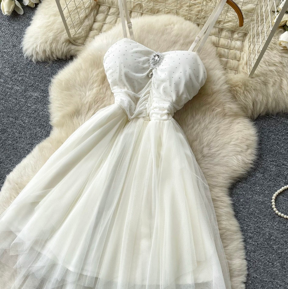 Fairy A-line White Slip Dress