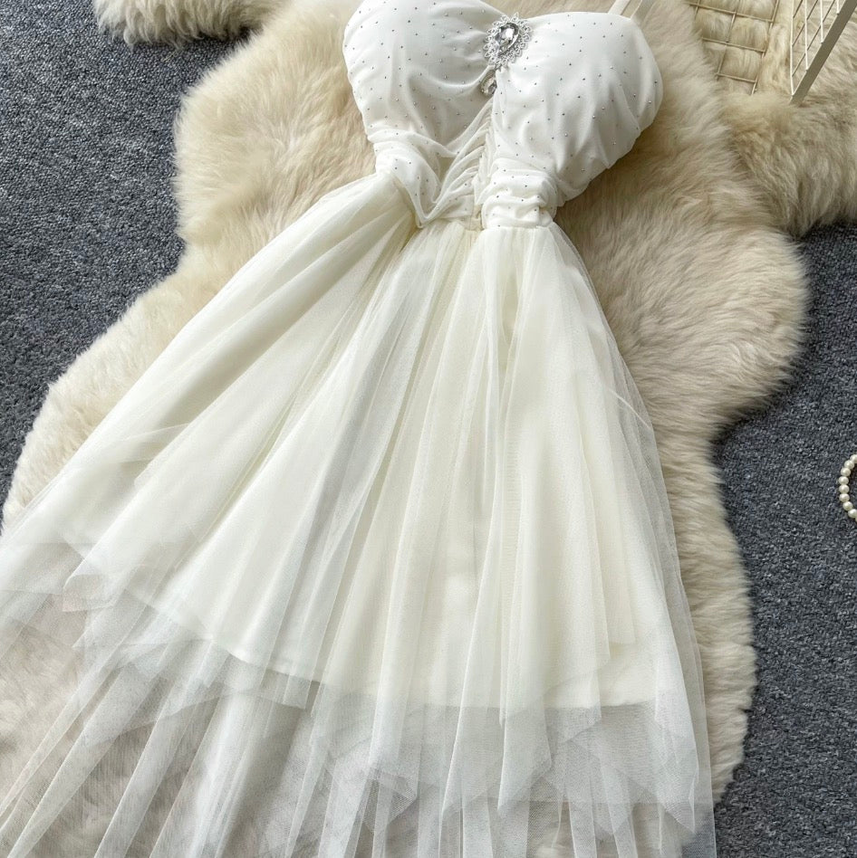 Fairy A-line White Slip Dress