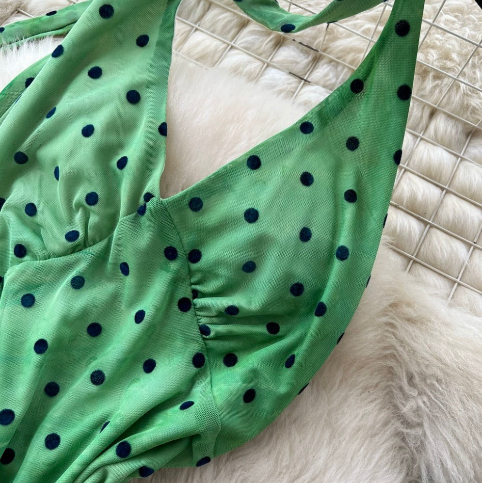 Vintage Polka Dot Halter Dress