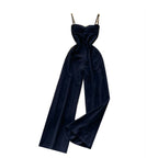 Simple Design Padded Black Slip Jumpsuit