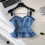 Vintage Pleated Denim Camisole