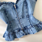 Vintage Pleated Denim Camisole