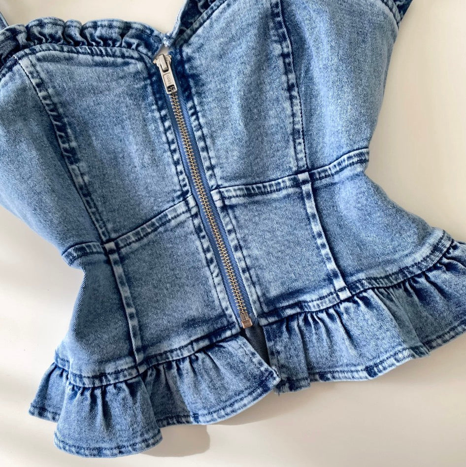 Vintage Pleated Denim Camisole