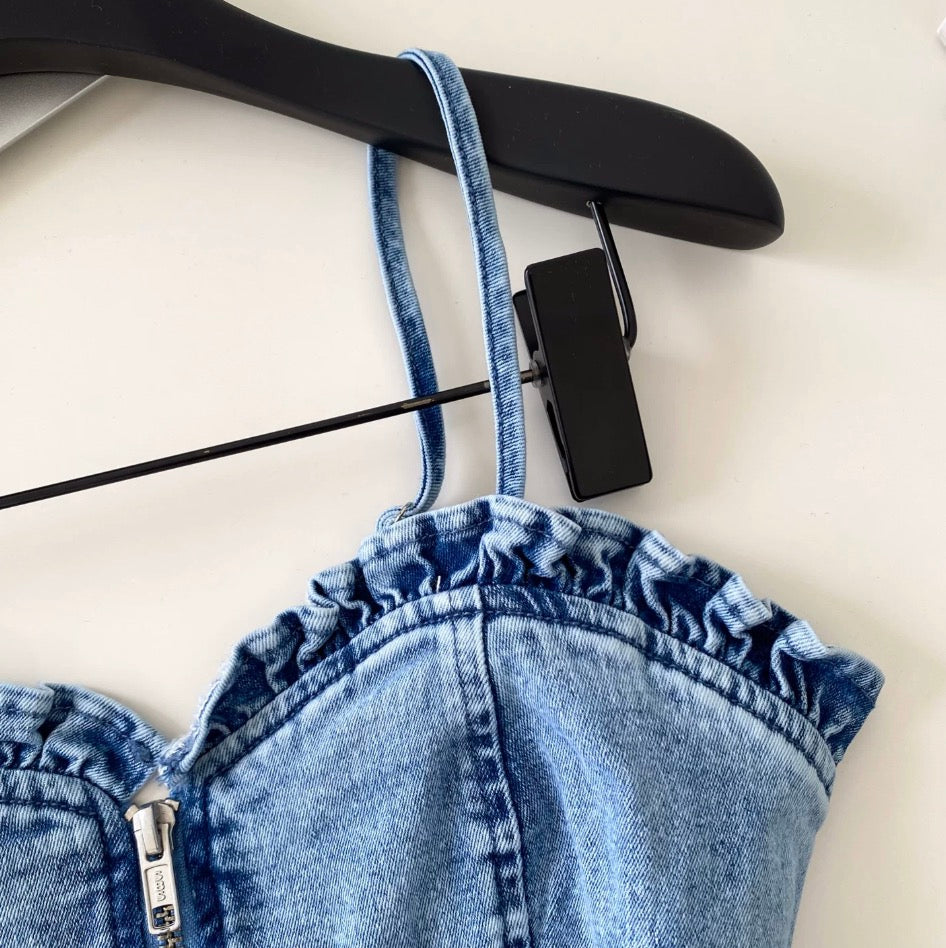 Vintage Pleated Denim Camisole