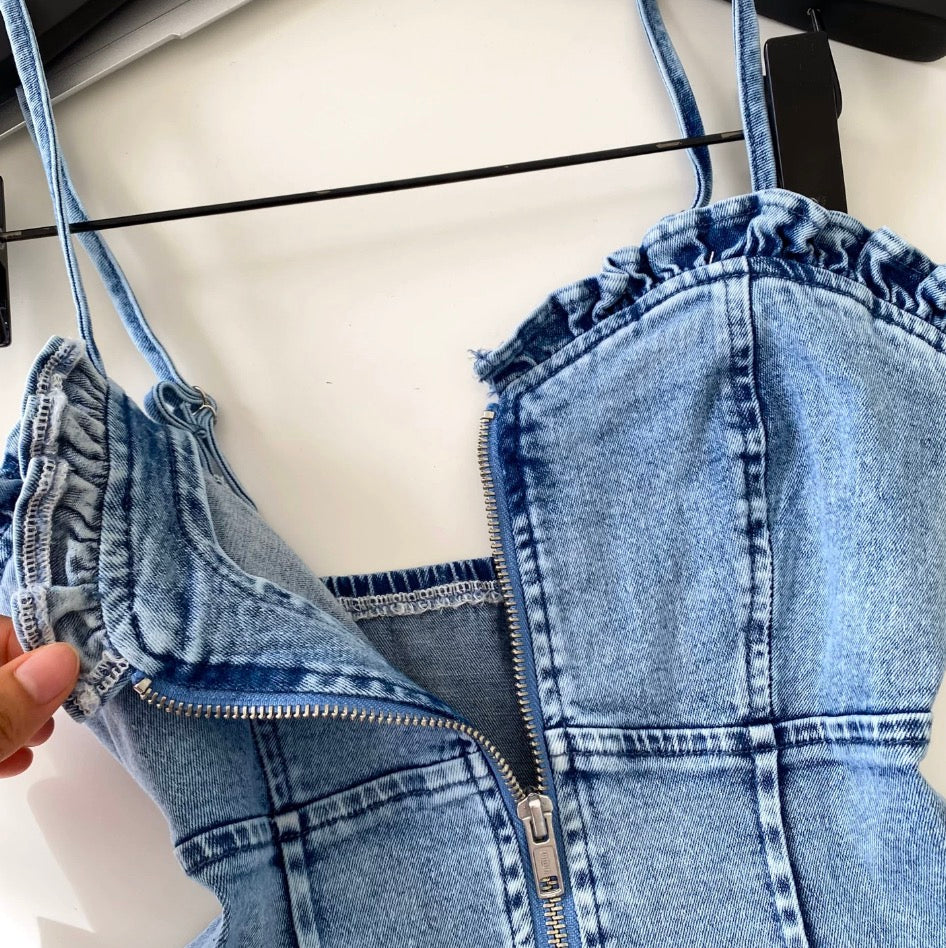 Vintage Pleated Denim Camisole