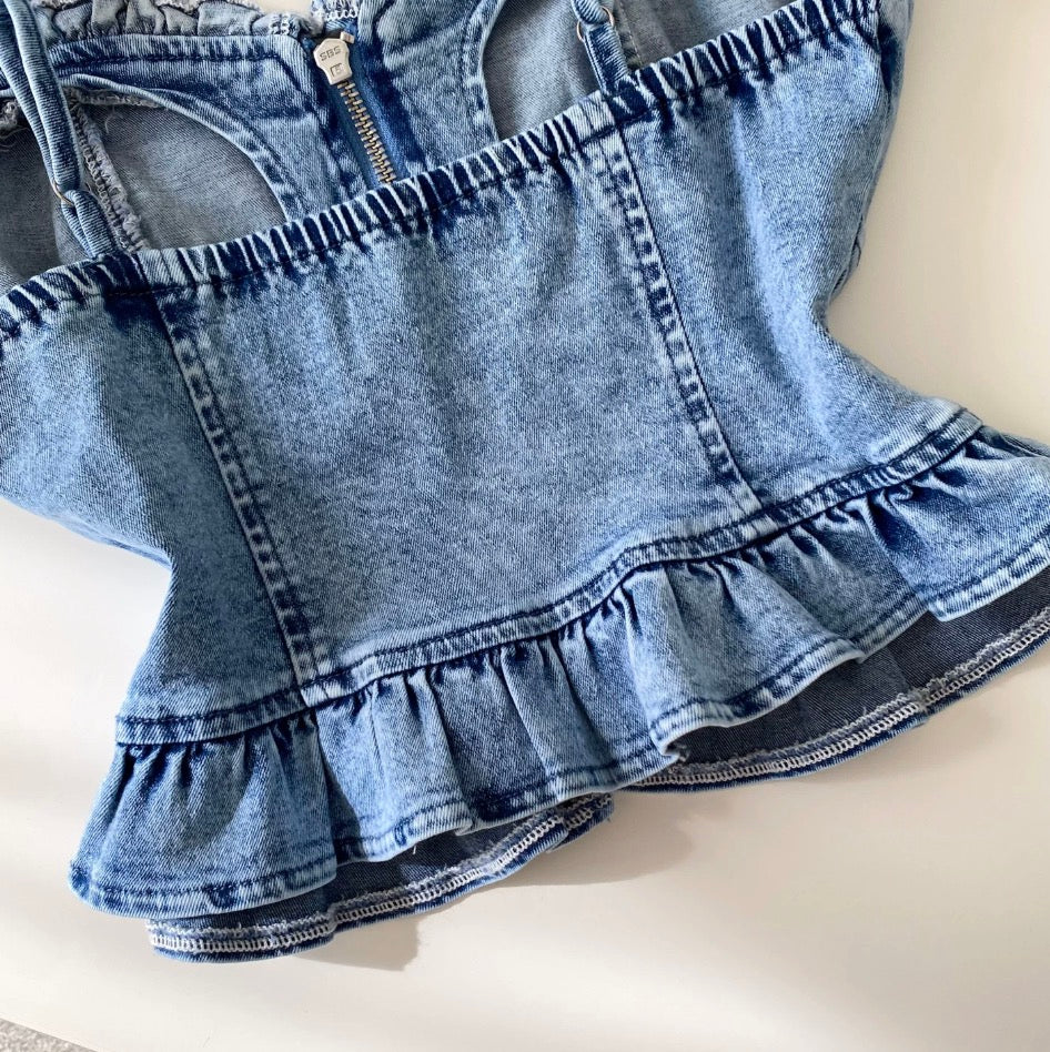 Vintage Pleated Denim Camisole