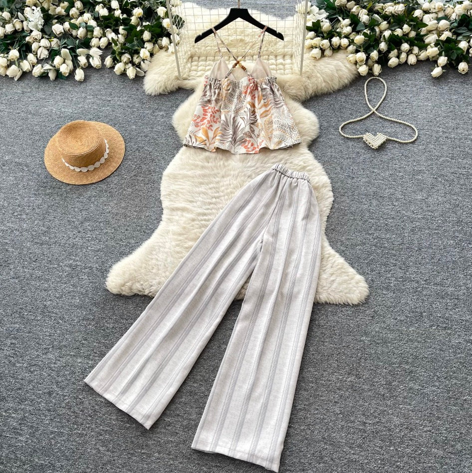 Print Camisole & Pants Casual 2Pcs