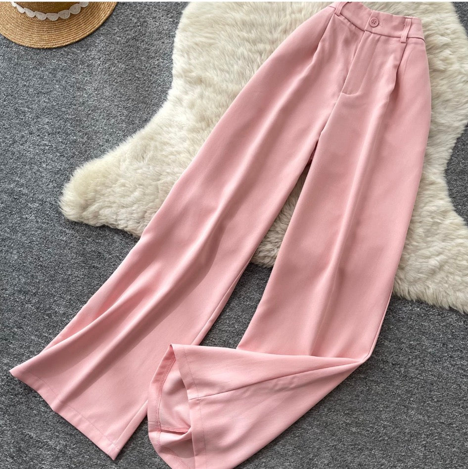 Vintage Camisole & Wide-leg Trousers 2Pcs