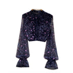 Mini Floral Print Mesh Shirt