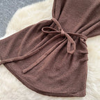V-neck Knitwear & Skirt 2Pcs Sets