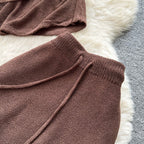 V-neck Knitwear & Skirt 2Pcs Sets
