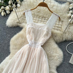 French Style Backless Lace Dress