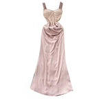 Elegant Apricot Pink Slip Dress