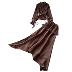 Pleated Shirt & Layered A-line 2Pcs