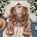 Vintage Flared Sleeve Floral Shirt
