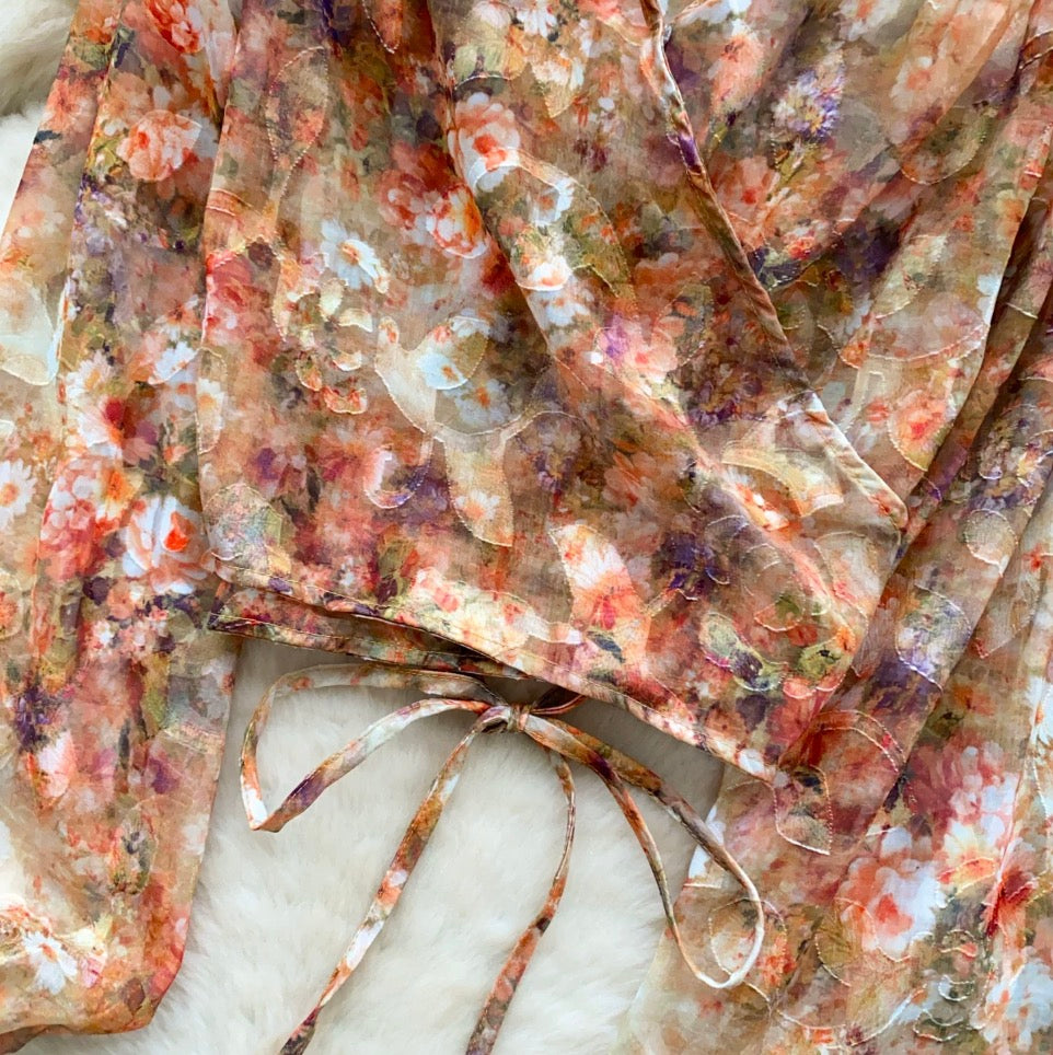 Vintage Flared Sleeve Floral Shirt