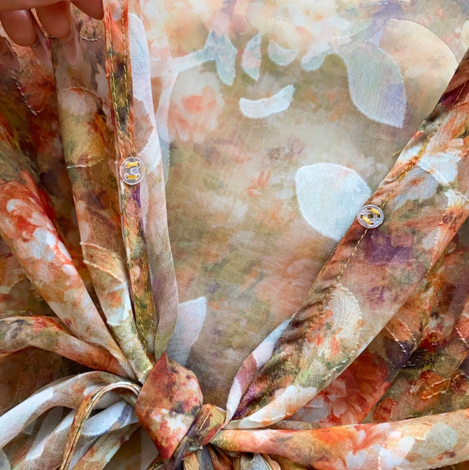 Vintage Flared Sleeve Floral Shirt