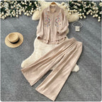 Embroidery Shirt & Trousers 2Pcs