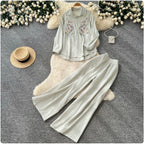 Embroidery Shirt & Trousers 2Pcs