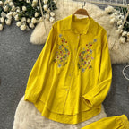 Embroidery Shirt & Trousers 2Pcs