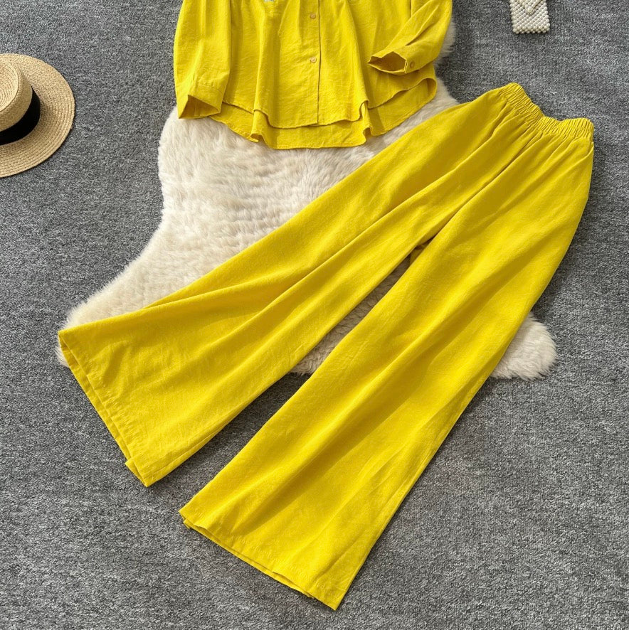 Embroidery Shirt & Trousers 2Pcs