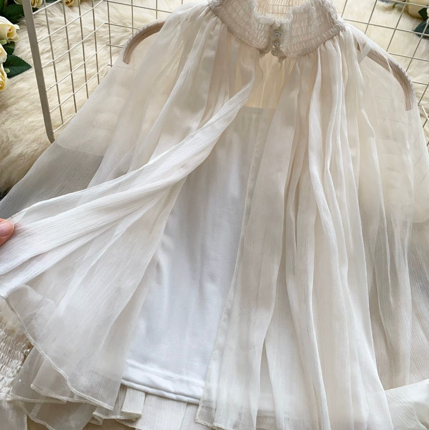 Sweetie Flared Sleeve Chiffon Top