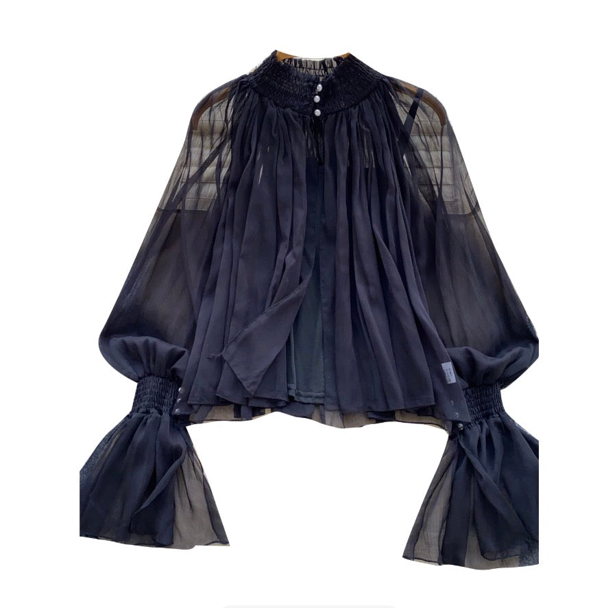 Sweetie Flared Sleeve Chiffon Top
