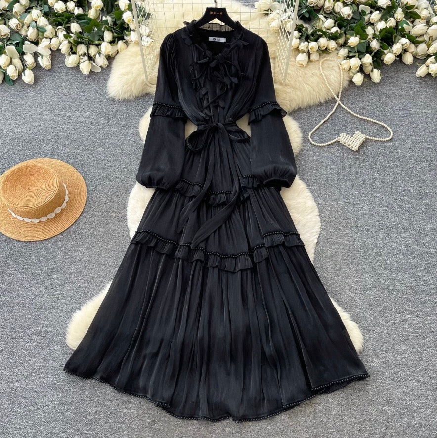 French Style A-line Ruffled Dress